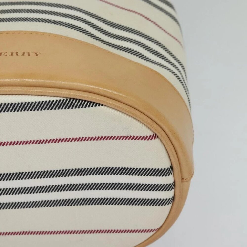 BURBERRY Shoulder Bag Canvas Leather White - Picture 6 of 16